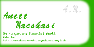 anett macskasi business card